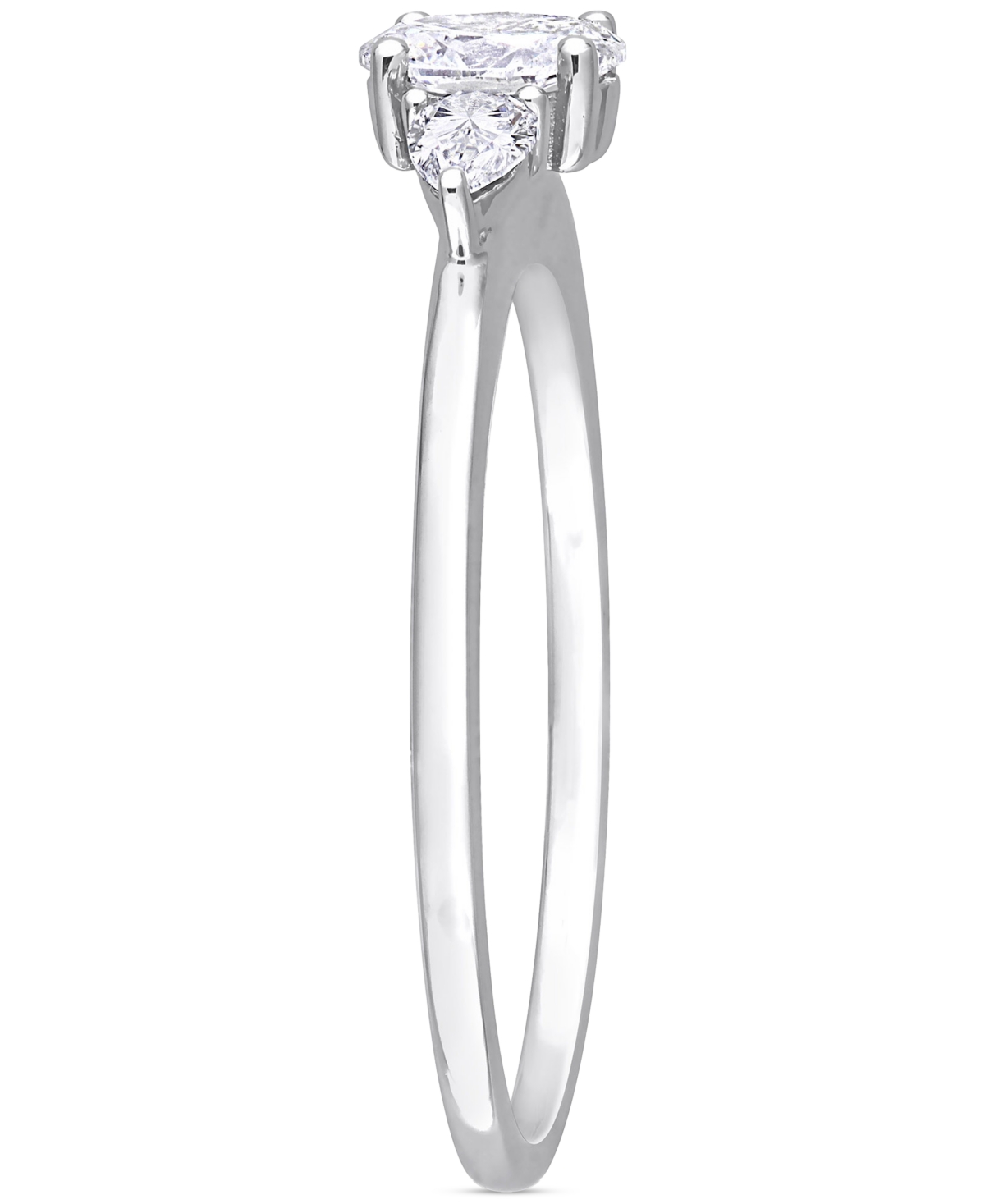 Diamond Oval- & Pear-Cut Three Stone Engagement Ring (1/2 ct. t.w.) in 14k- White Gold