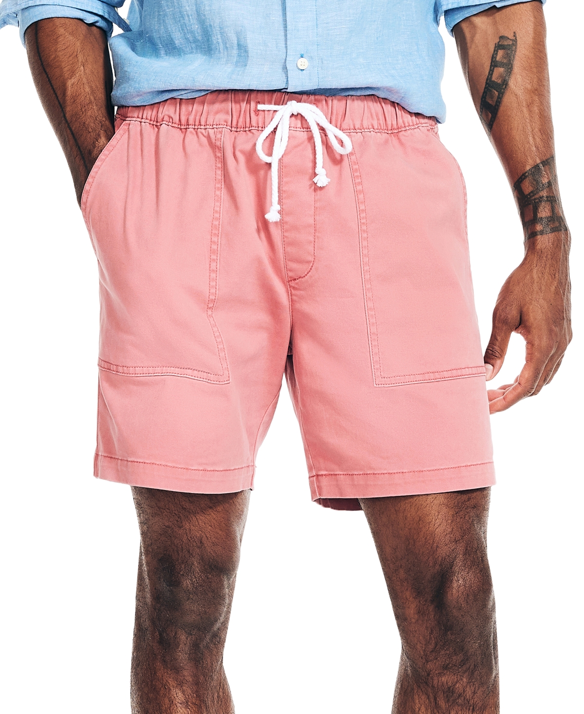 Nautica Men's 7" Pull-on Drawstring Boardwalk Shorts In Mineral Red