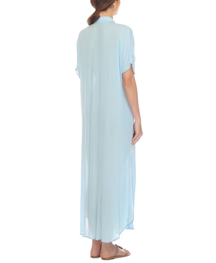 Raviya Women's  Tie-Dye Maxi Cover-Up Dress Swimsuit Blue Size Small
