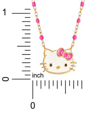 Enamel & Bead Chain Hello Kitty 18" Pendant Necklace in 18k Gold-Plated Sterling Silver