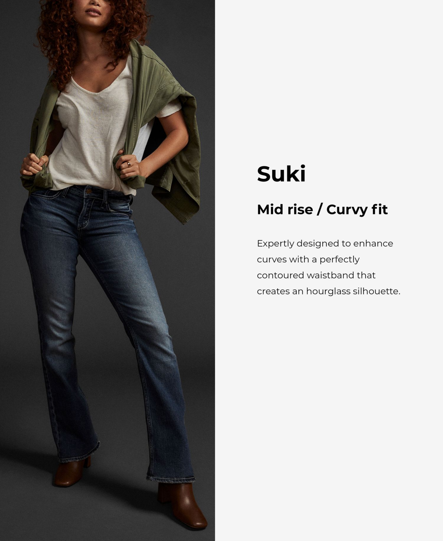 Suki Mid Rise Stretchy Slim Bootcut Jeans