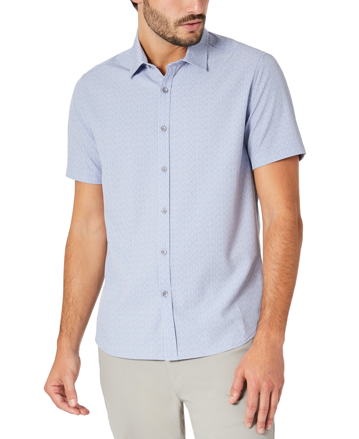 Kenneth Cole Men's Short-sleeve Sport Shirt In Blue Stripe