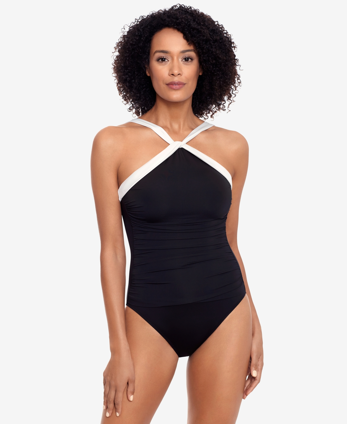 Lauren Ralph Lauren Lauren By Ralph Lauren Bel Air Colorblocked One-piece Swimsuit In Black