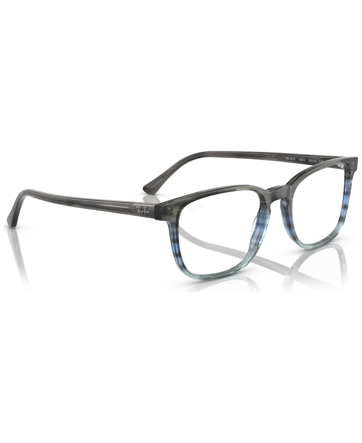 Shop Ray Ban Unisex Pillow Eyeglasses, Rb5418 54 In Striped Gray,blue