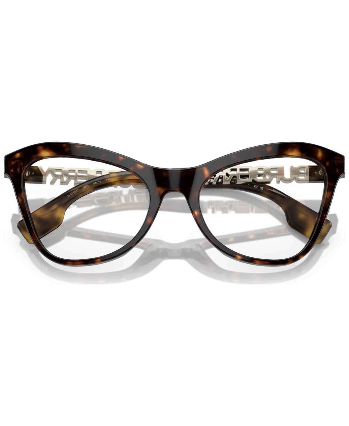 Burberry Women's Cat Eye Eyeglasses, Be2373u 54 In Dark Havana