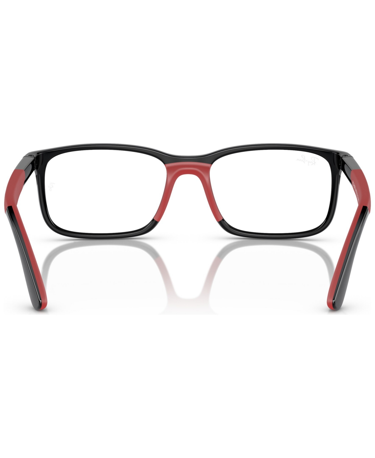 Ray-ban Jr Kids Rectangle Eyeglasses, Rb1621 47 In Black On Red
