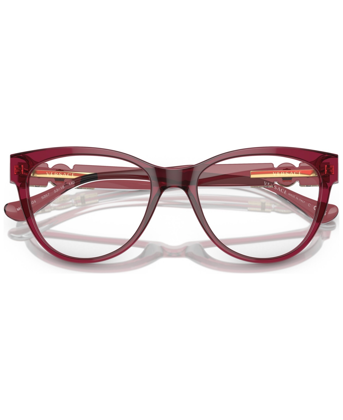 Versace Women's Cat Eye Eyeglasses, Ve3304 53 In Transparent Red