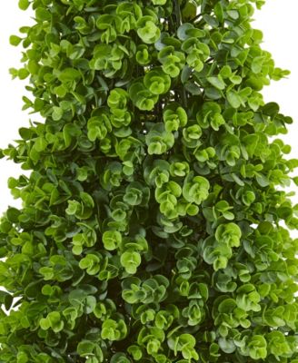 Nearly Natural 41” Eucalyptus Cone Topiary Artificial Tree in Metal Planter (Indoor/Outdoor)
