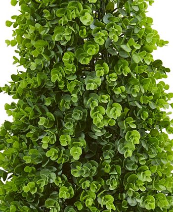 Nearly Natural - 41” Eucalyptus Cone Topiary Artificial Tree in Metal Planter (Indoor/Outdoor)