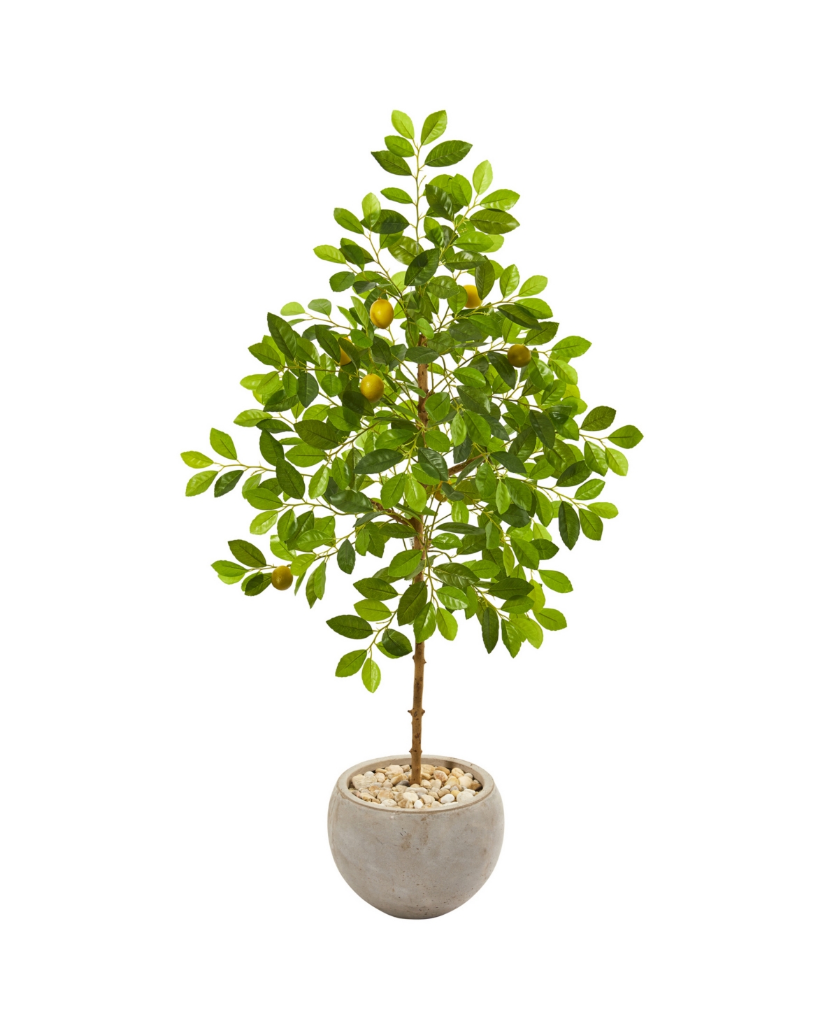 54" Lemon Artificial Tree in Sand Colored Planter - Green