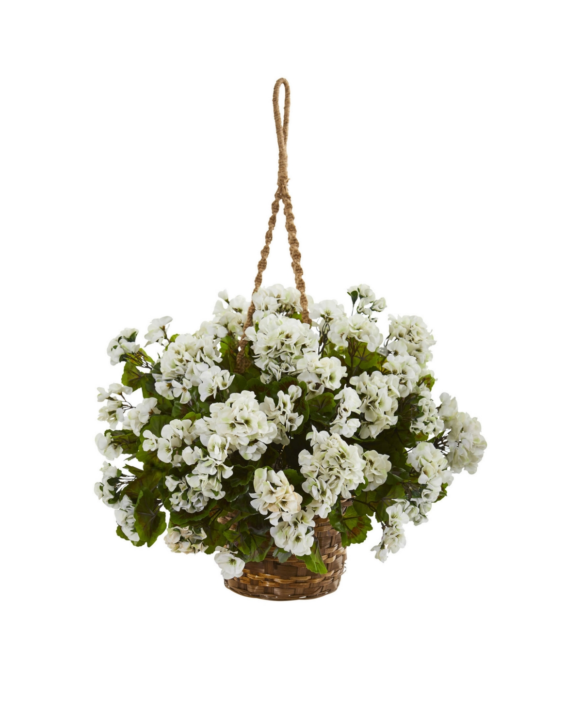 Geranium Hanging Basket Artificial Plant Uv Resistant - Beauty Pink