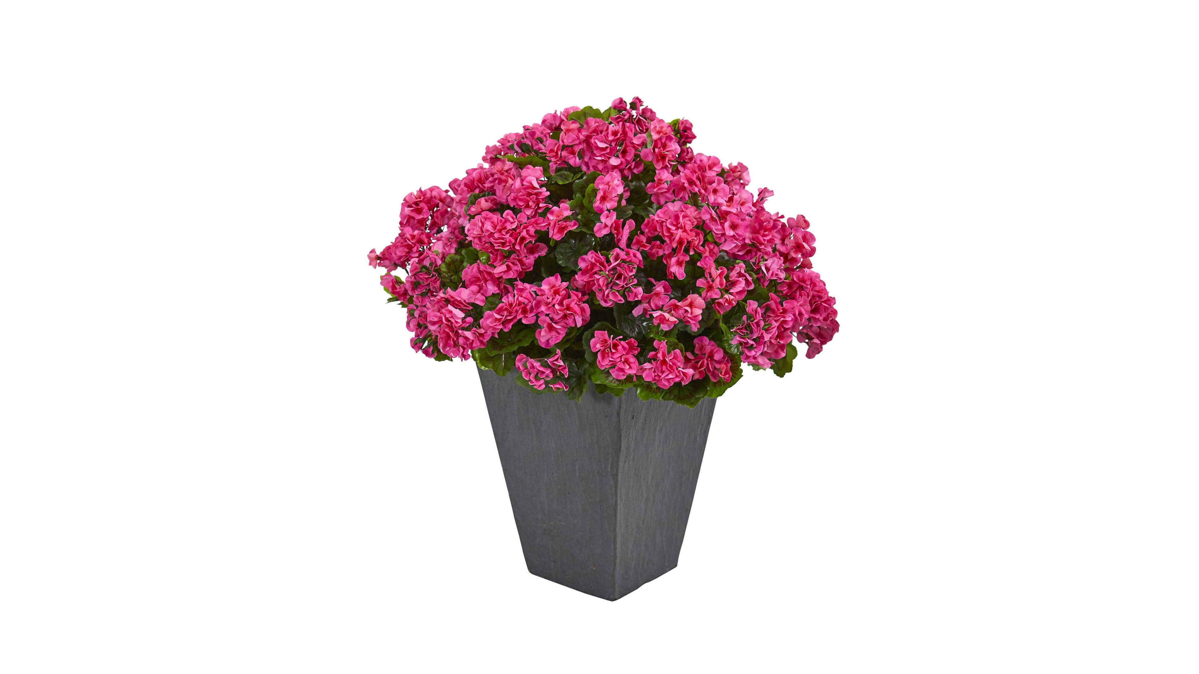 Nearly Natural Geranium Artificial Plant in Slate Plater Uv Resistant