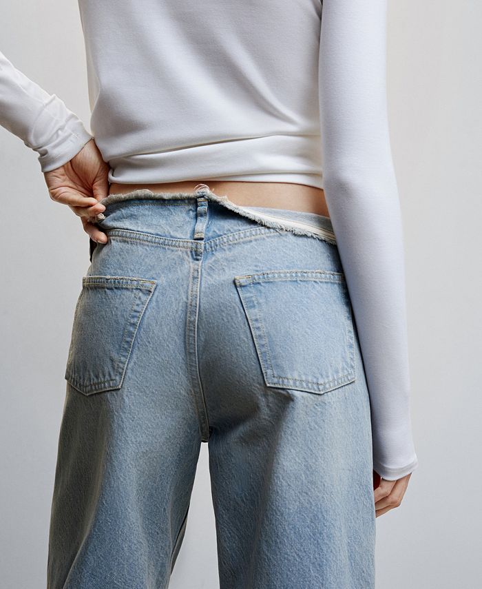 MANGO Women's Wide leg Mid-Rise Jeans - Macy's