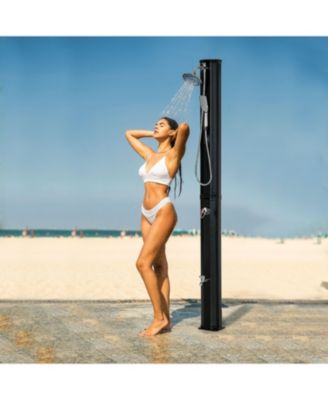 Outdoor Solar-Powe Sding Shower with Temperature Adjustment