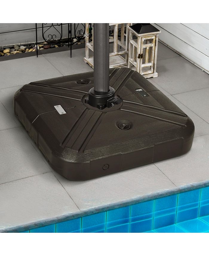 Outsunny Fillable Patio Cantilever Umbrella Base with Wheels, Heavy