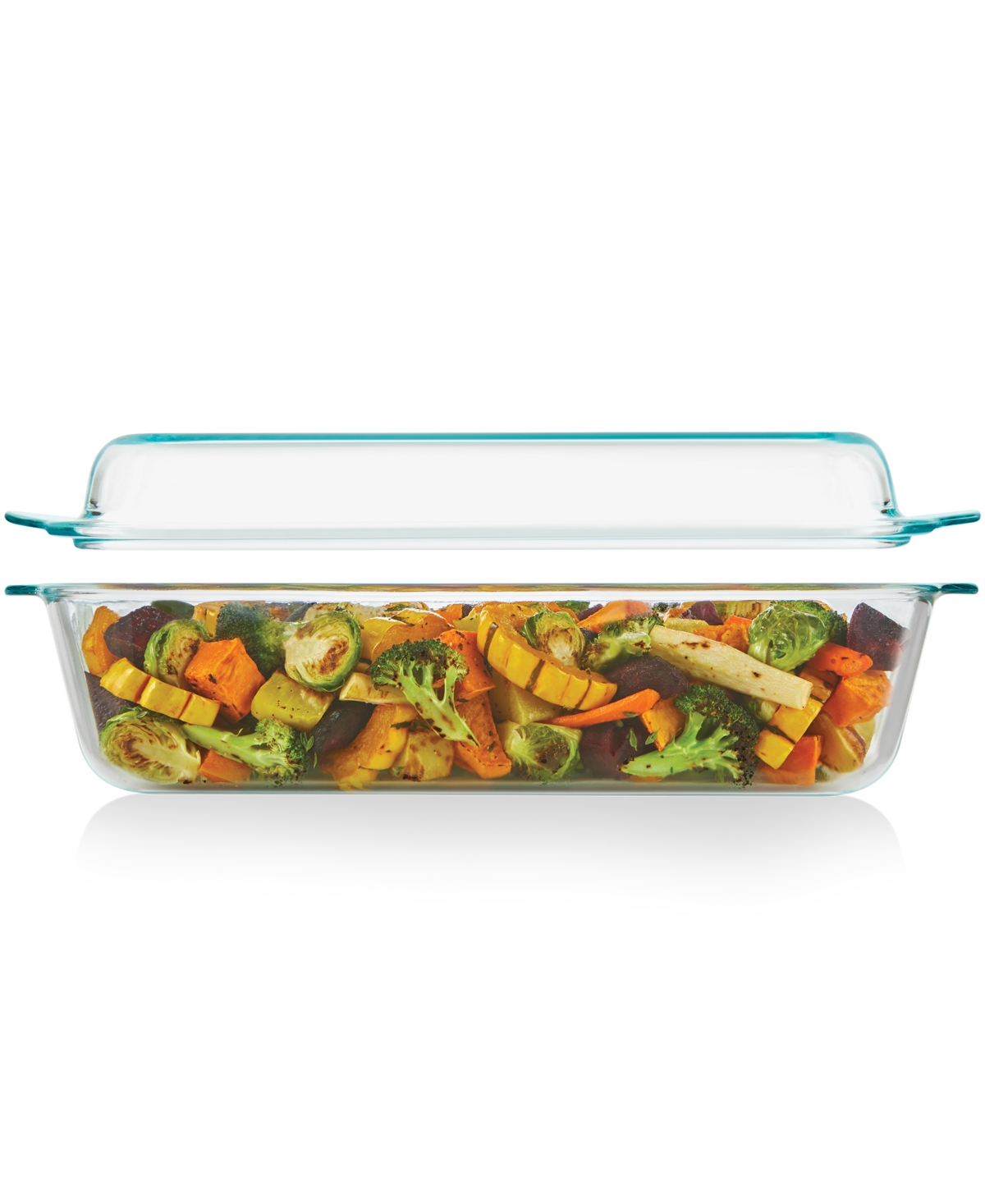 Pyrex Deep 9" X 13" 2 In 1 Glass Baking Dish With Glass Lid, Set Of 2 In Clear Glass
