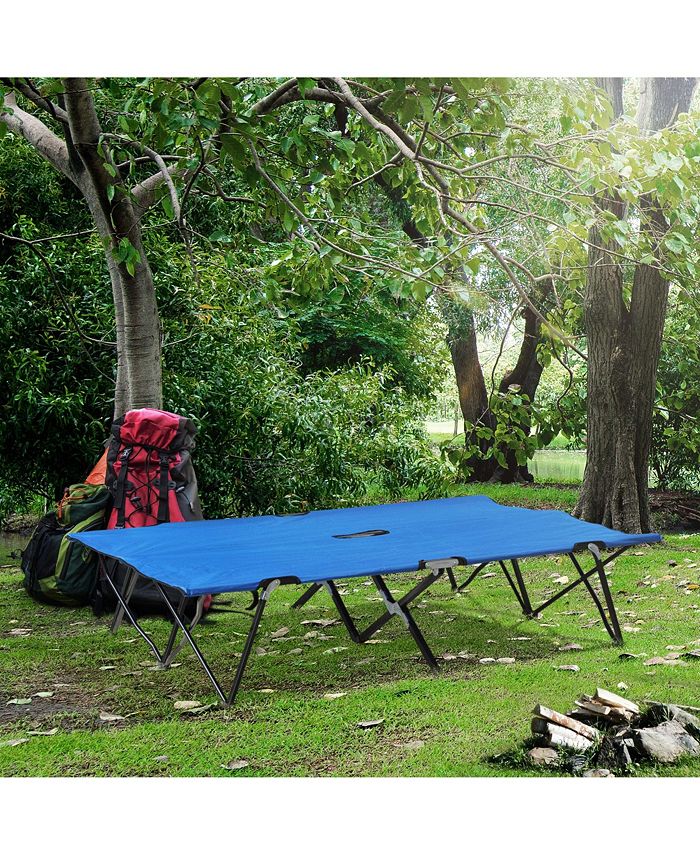 Outsunny 2 Person Folding Camping Cot for Adults, 50" Extra Wide