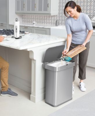 simplehuman Rectangular Sensor Can with Voice and Motion Control, 58 Liter