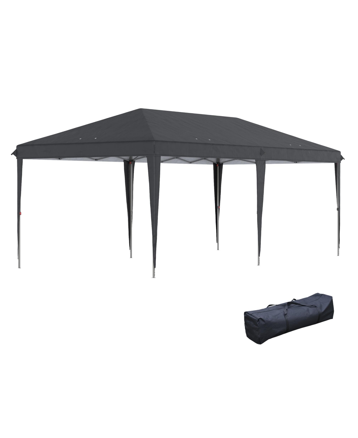 10' x 19' Extra Large Pop Up Canopy, Outdoor Party Tent with Folding Steel Frame, Carrying Bag for Catering, Events, Backyard Bbq, Black - Bl