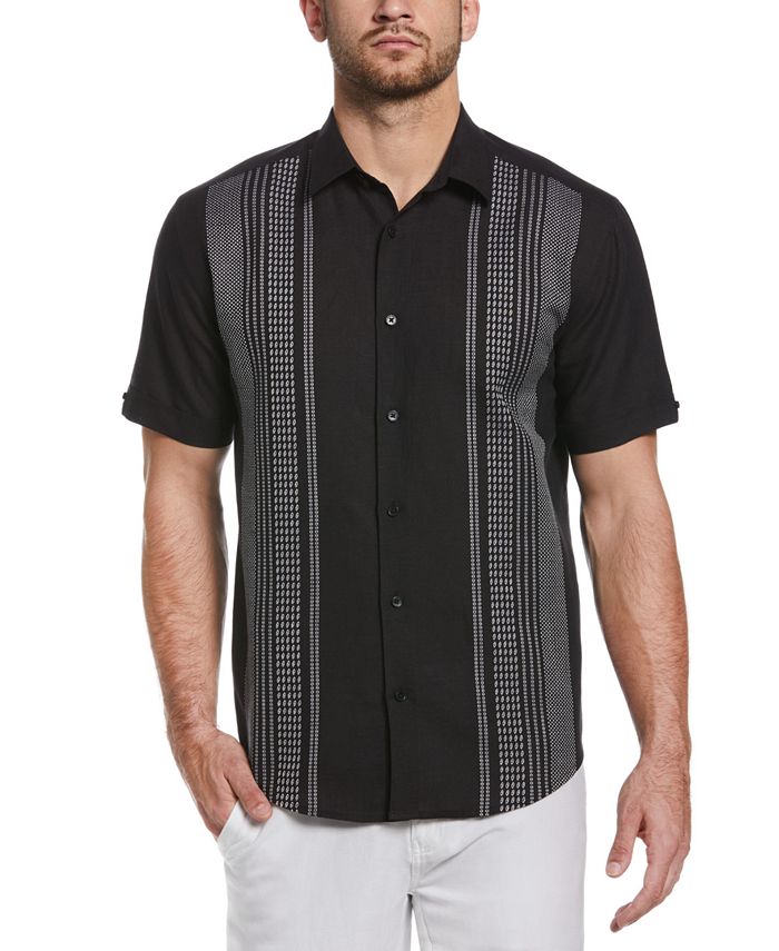 Cubavera Men's Big & Tall Cross-Dyed Textured Panel Button-Down Shirt ...
