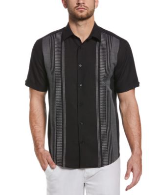 Cubavera Men's Big & Tall Cross-Dyed Textured Panel Button-Down