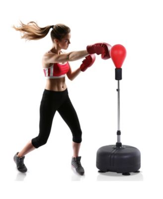 Soozier Punching Bag Free Standing W/ Boxing Gloves Height Adjustable ...