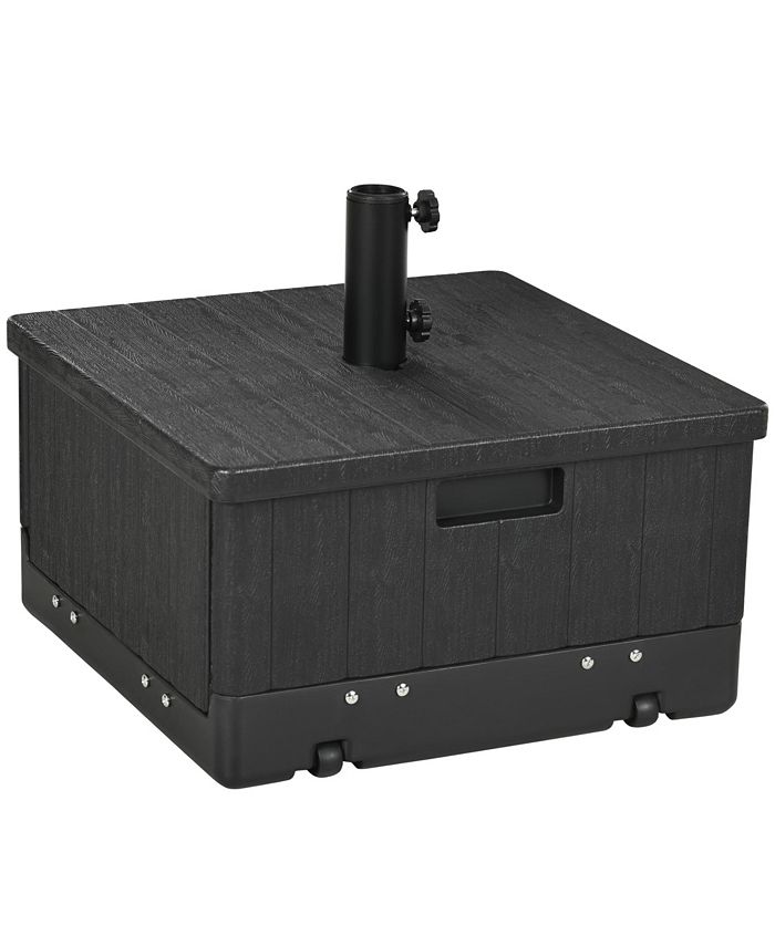 Outsunny 3in1 Outdoor Umbrella Base, Coffee End Table, Flower Box