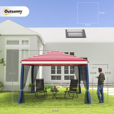 Large Pop-up Vendor Canopy w/ Long-Lasting Durability & UV Sun Protection Flag