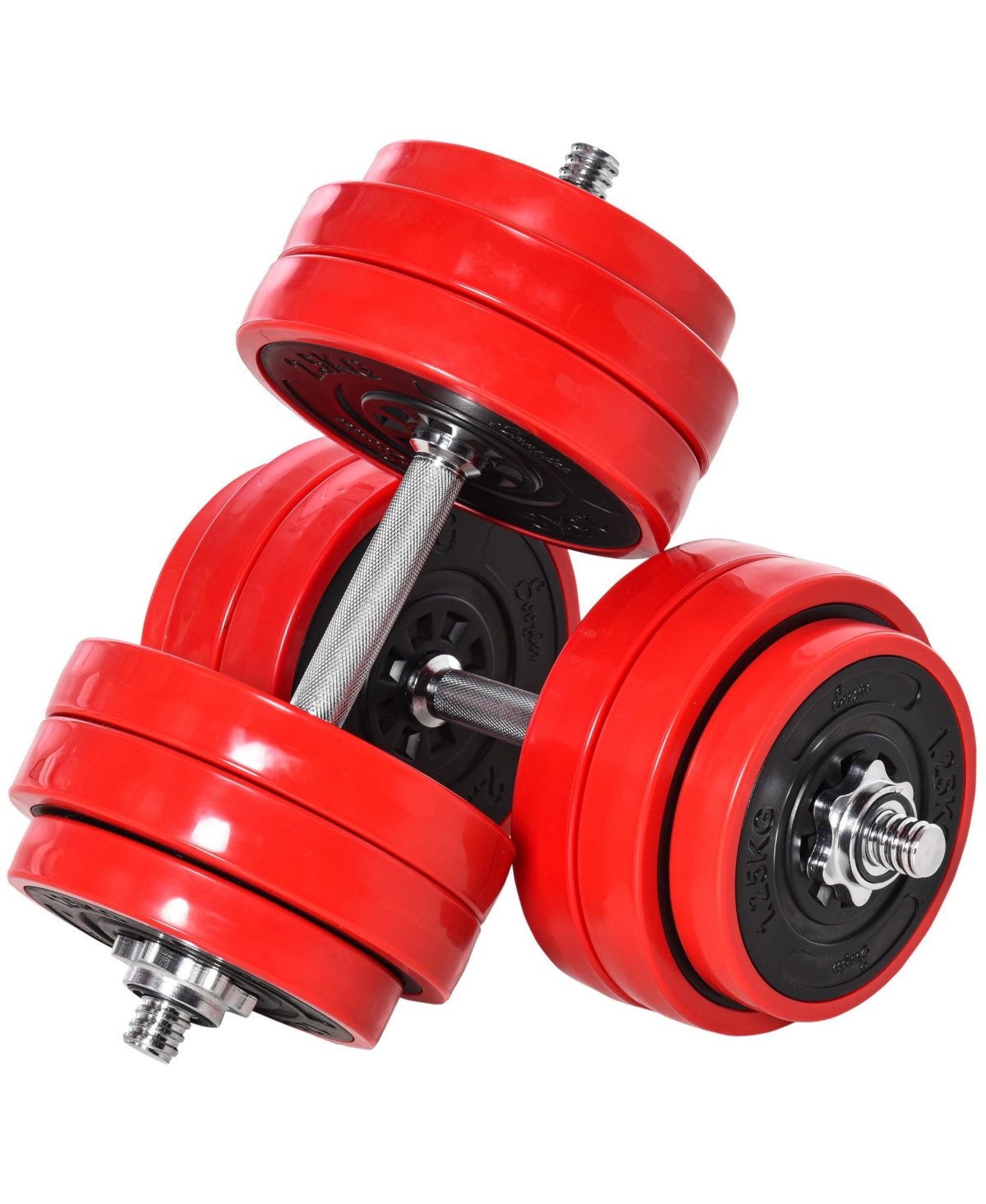 66 lb. 2-in-1 Dumbbell Sets Barbell Set Made for Tight Grip, Weight Set Weight Lifting Strength Training Equipment - Wine red