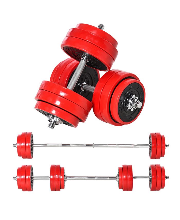 Soozier 66 lb. 2in1 Dumbbell Sets Barbell Set Made for Tight Grip