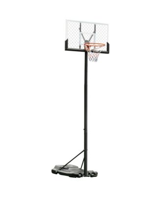 Portable Basketball Hoop with 43'' Backboard and Wheels, 7.2ft-12ft Height-Adjustable Basketball Goal for Indoor Outdoor Use