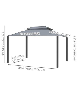 10' x 12' Hardtop Patio Gazebo, Netting Curtains,