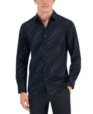 Alfani - Men's Breeze Abstract Print Long Sleeve Shirt