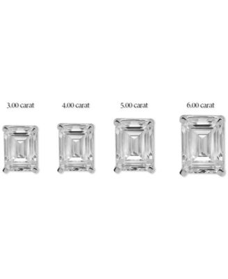 Certified Lab Grown Diamond Emerald Cut Stud Earring Collection In 14k Gold