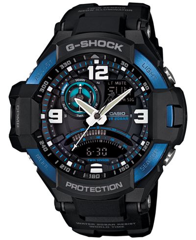 G-Shock Men's Analog-Digital Black Resin Strap Watch 51x52mm GA1000-2B