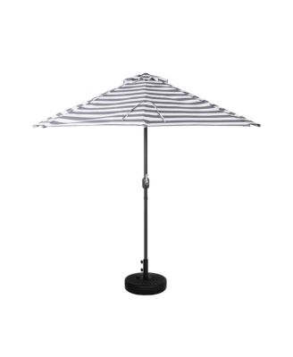 9 Ft Outdoor Half Market Umbrella with Black Round Weight Base Set
