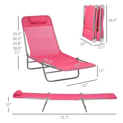 2-Piece Folding Chaise Lounge, Reclining Pool Chairs,
