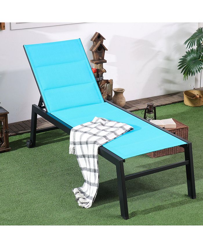Outsunny Outdoor Chaise Lounge Chair, Pool & Sun Tanning Chair with