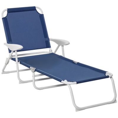 Folding Chaise Lounge 4-Position Adjustable Lounge Chair
