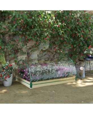 Raised Garden Bed with house PVC Cover, 4' x 3' x 2', Natural