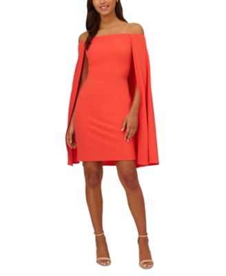 Adrianna Papell - Women's Off-The-Shoulder Cape Dress