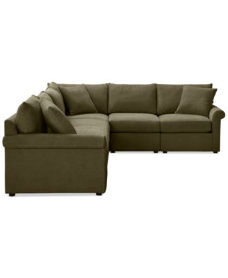 CLOSEOUT! Wrenley 137" 5-Pc. Fabric L-Shape Modular Sleeper Sectional Sofa, Created for Macy's