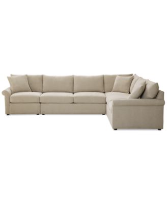 CLOSEOUT! Wrenley 137" 5-Pc. Fabric L-Shape Modular Sectional Sofa