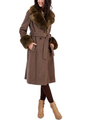 Via spiga faux hotsell fur trimmed hooded jacket