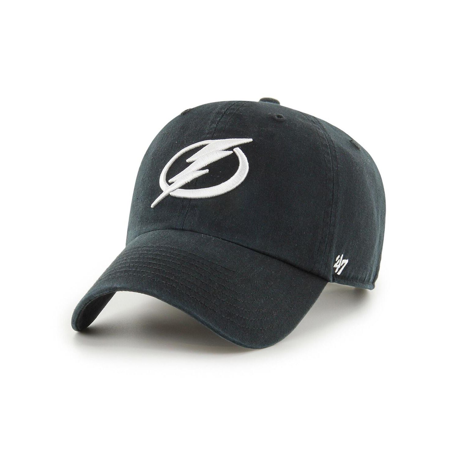 Men's Black Tampa Bay Lightning Clean Up Adjustable Hat