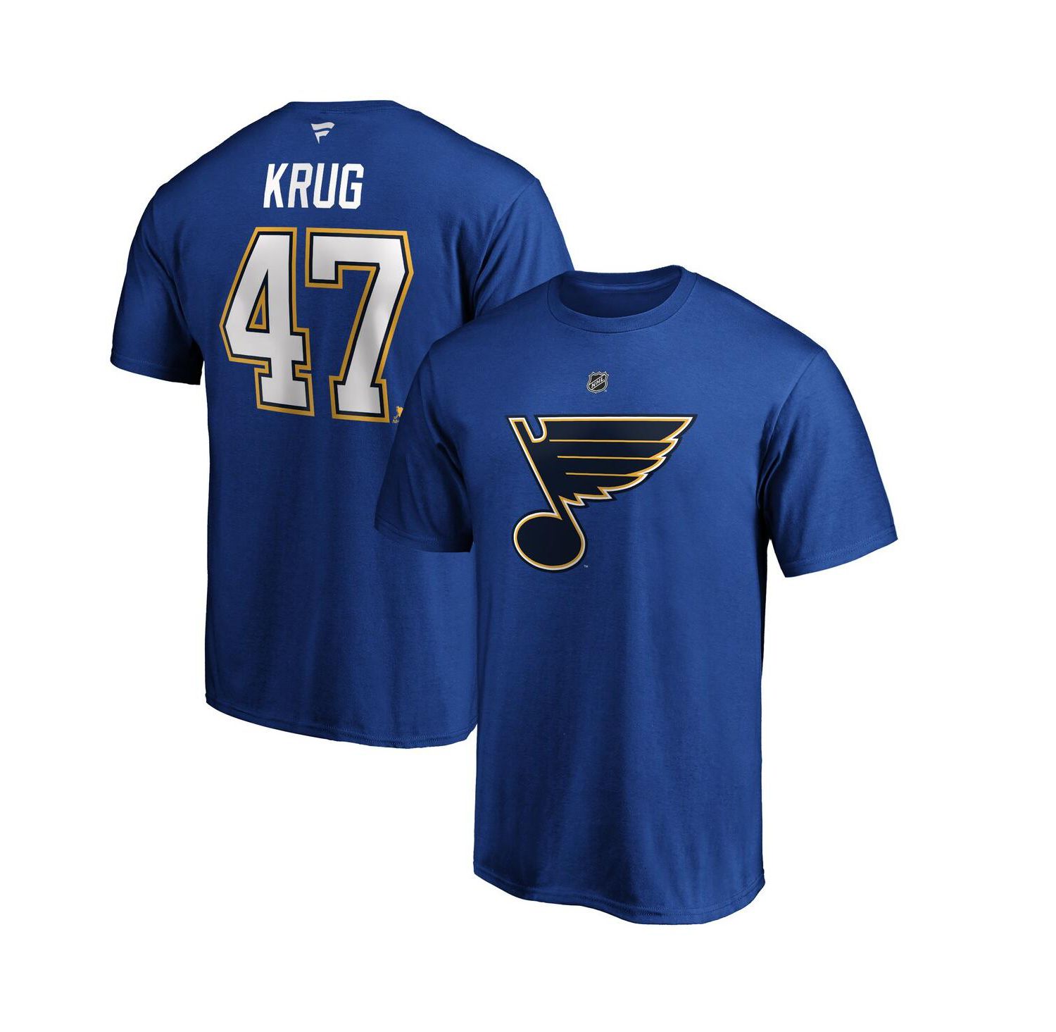 Men's Torey Krug Blue St. Louis Blues Authentic Stack Name and Number T-shirt