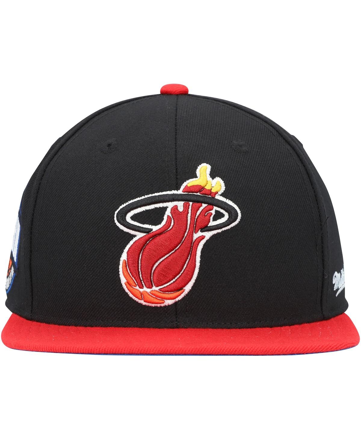 Men's Mitchell & Ness Red Miami Heat Hardwood Classics Coast to Coast Fitted Hat - Red