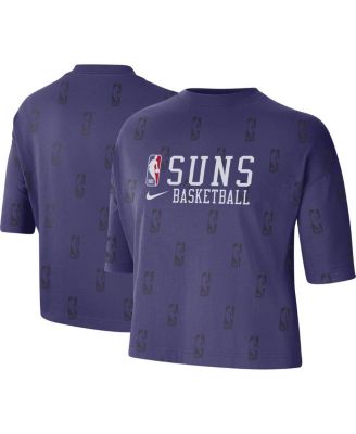Women's Purple Phoenix Suns Allover NBA Logo Boxy T-shirt