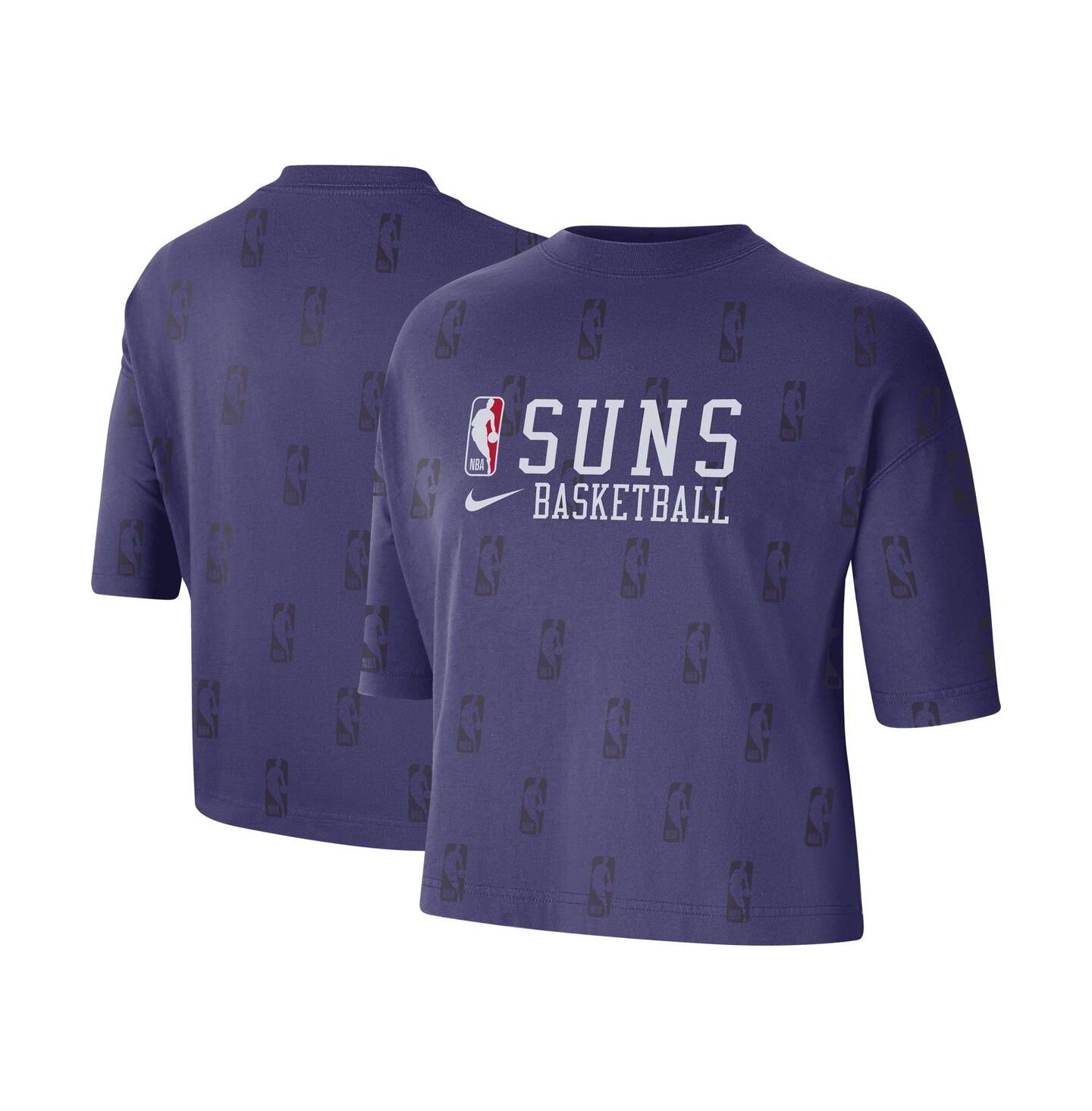 Женская футболка Nike Purple Phoenix Suns Allover NBA Logo Boxy — фото 2
