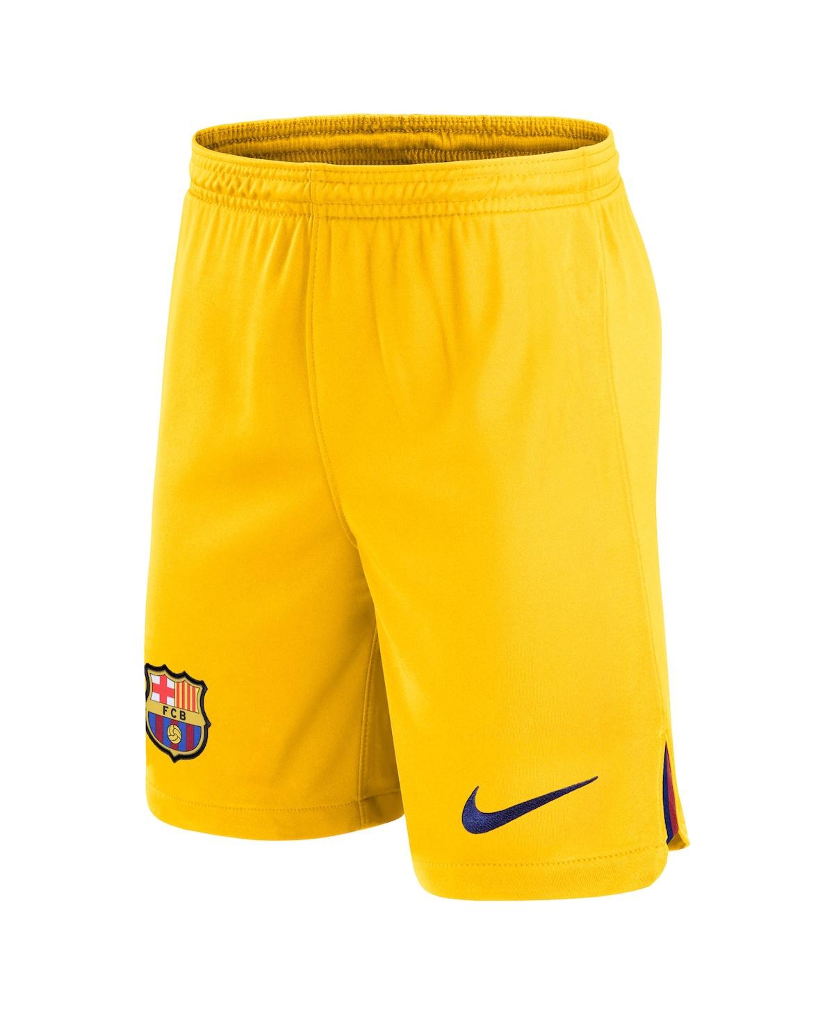 Shop Nike Men's  Yellow Barcelona Stadium Fourth Performance Replica Shorts